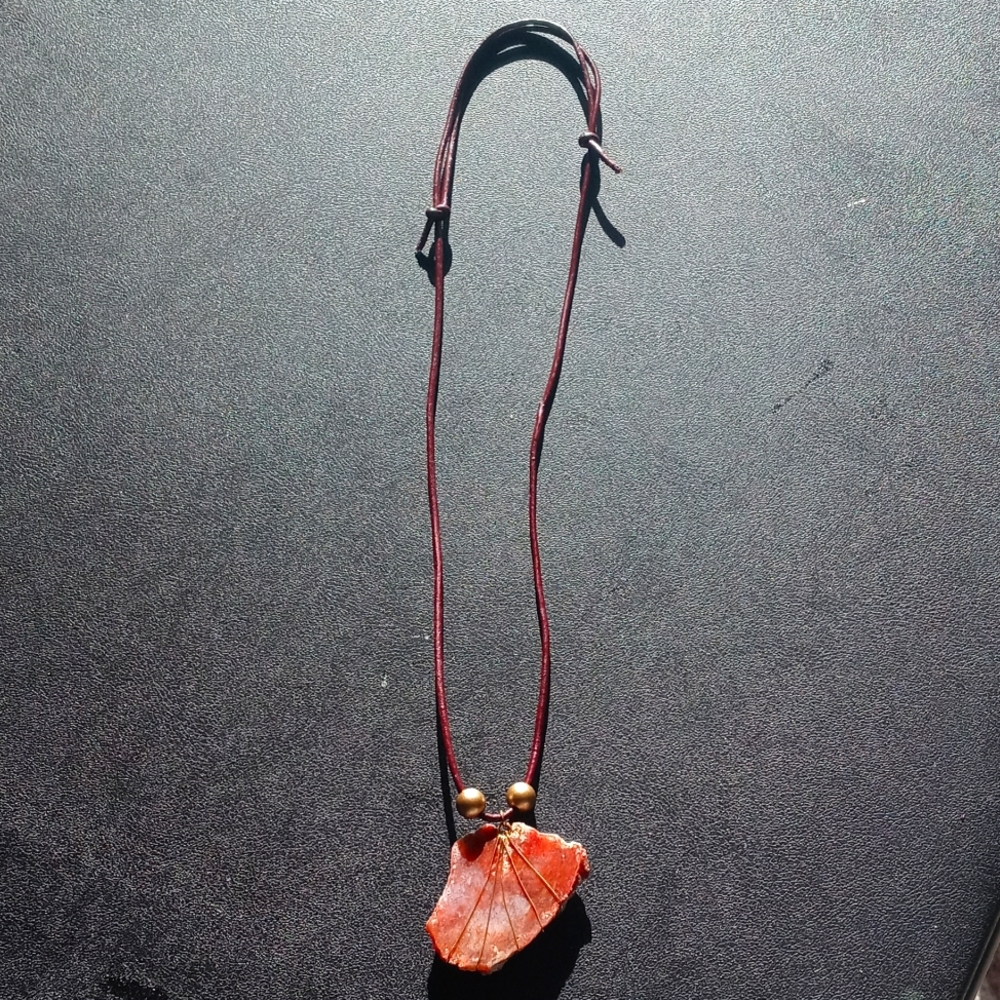Natural Stone Adjustable Necklace Hand Made